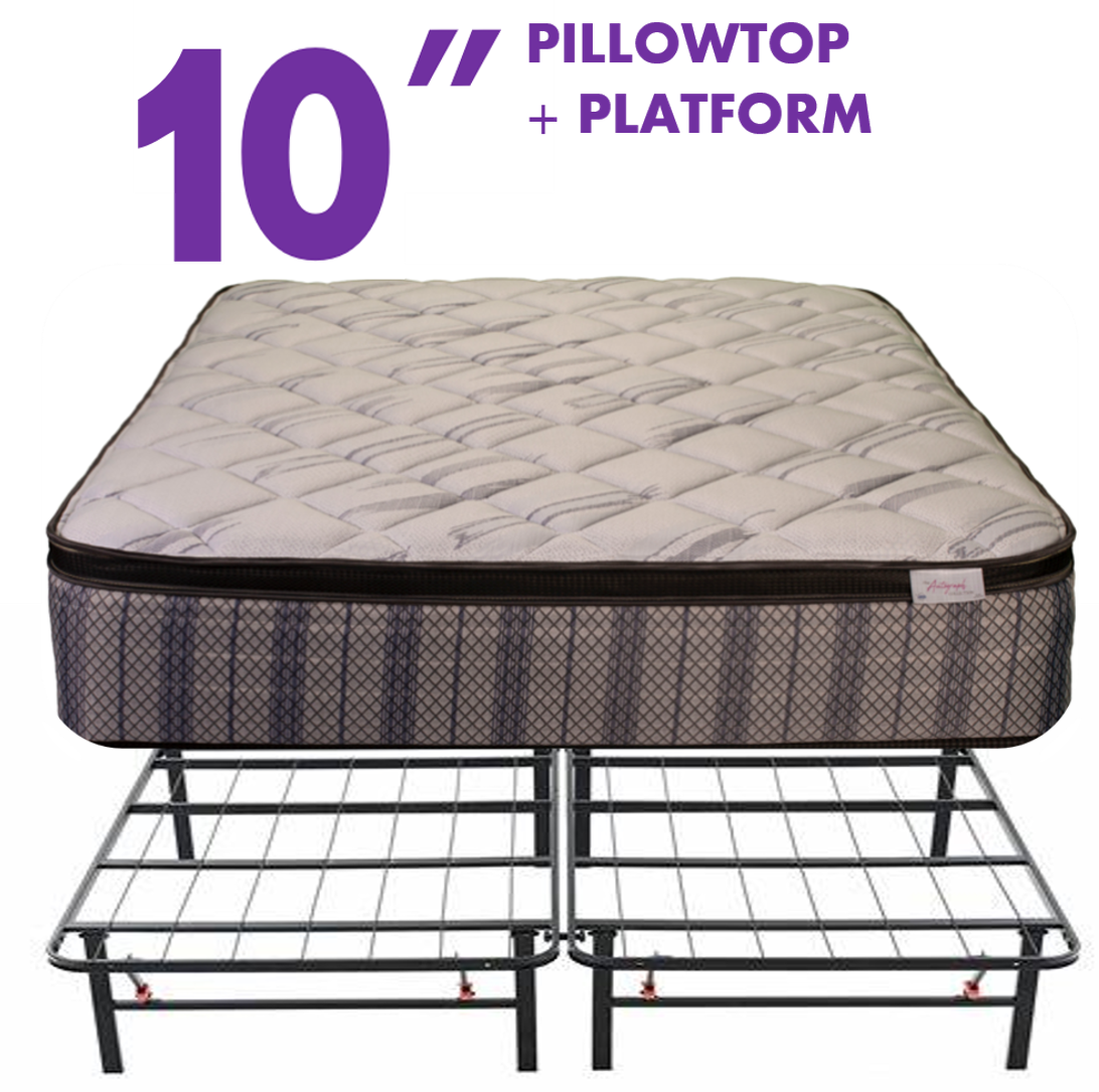 10" Pillowtop Spring Mattress with Metal Platform Bed College Special - Local Store Pickup or Delivery Only!